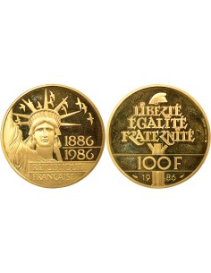 Statue de la Liberté 100 francs Or 1986 Pessac