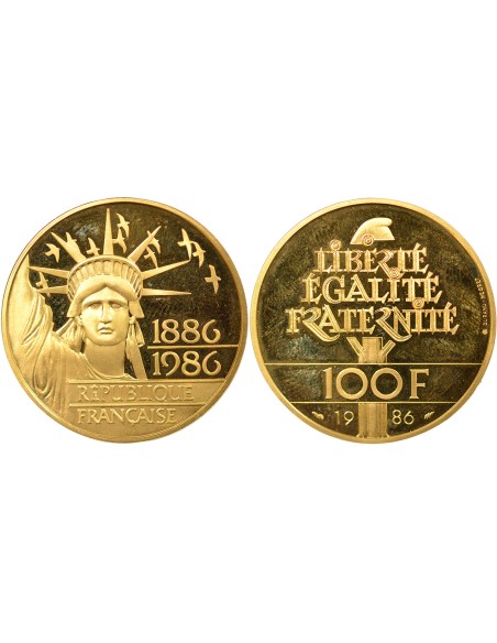 Statue de la Liberté 100 francs Or 1986 Pessac