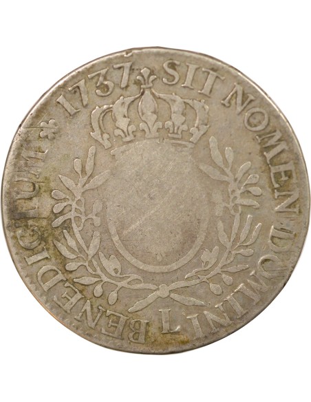 Louis XV Au Buste Habillé 1 ecu Argent 1737 L Bayonne