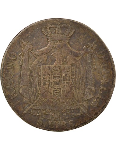 Roi d'Italie 5 lire Argent 1808 M Milan