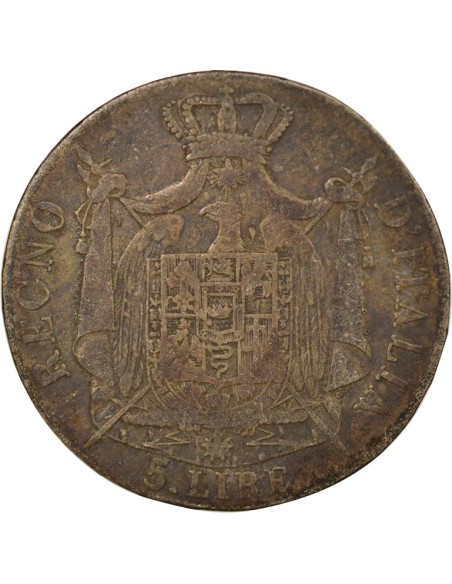 Roi d'Italie 5 lire Argent 1808 M Milan