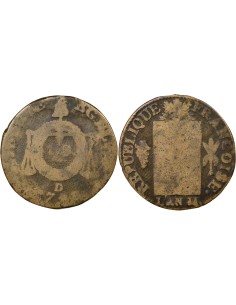 A la Balance 1 sol Métal de Cloche 1793 D Lyon