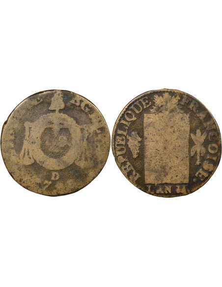 A la Balance 1 sol Métal de Cloche 1793 D Lyon