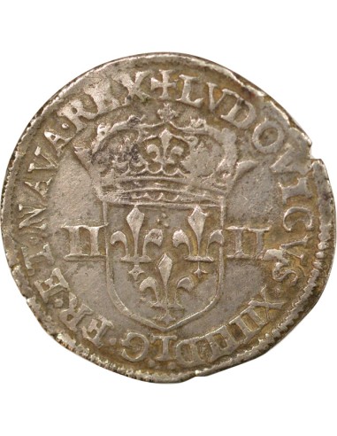 Louis XIV 1/4 ecu Argent 1644 T Nantes