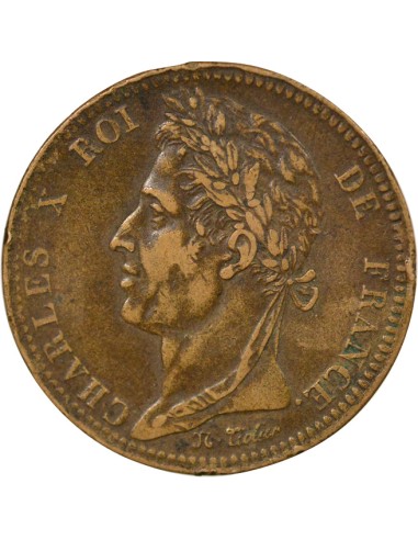 Colonies Françaises Charles X 10 centimes Bronze 1825 A - Paris