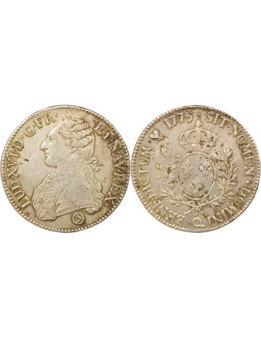 Louis XVI Au Buste Habillé 1 écu Argent 1775 Q Perpignan