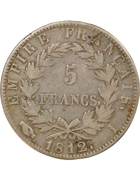 Roi d'Italie Empire 5 francs Argent 1812 I Limoges