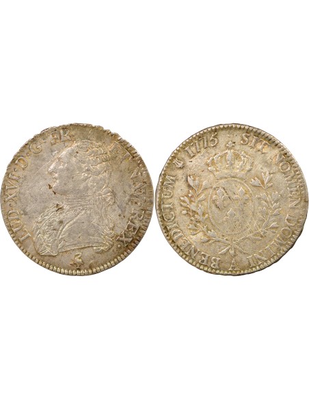 Louis XVI Au Buste Habillé 1 écu Argent 1775 A - Paris