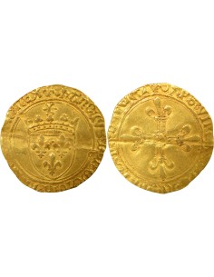 Charles VIII 2e Emission 1 ecu d'or Or 1494-1498 H La Rochelle