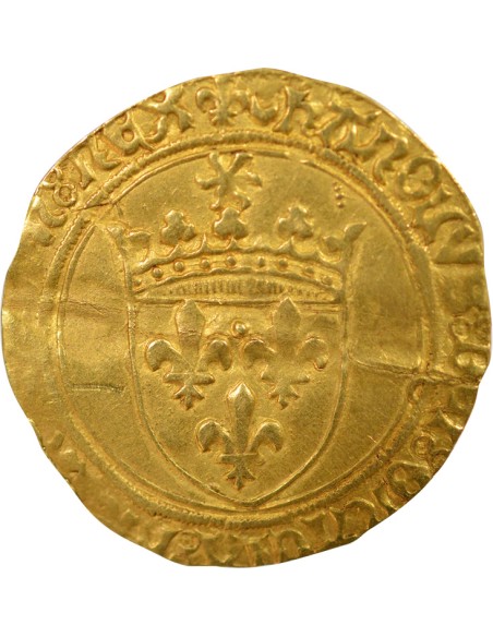 Charles VIII 2e Emission 1 ecu d'or Or 1494-1498 H La Rochelle
