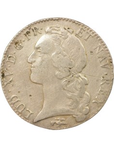 Louis XV Au Bandeau 1 ecu Argent 1763 D Lyon 2