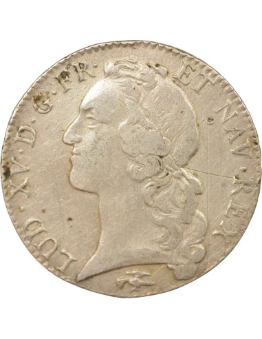 Louis XV Au Bandeau 1 ecu Argent 1763 D Lyon