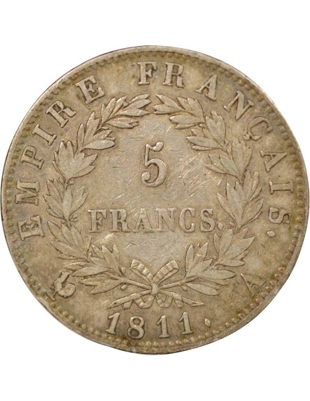 Roi d'Italie Empire 5 francs Argent 1811 A - Paris
