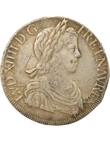 Louis XIV A la Mèche Longue 1 ecu Argent 1652 L Bayonne