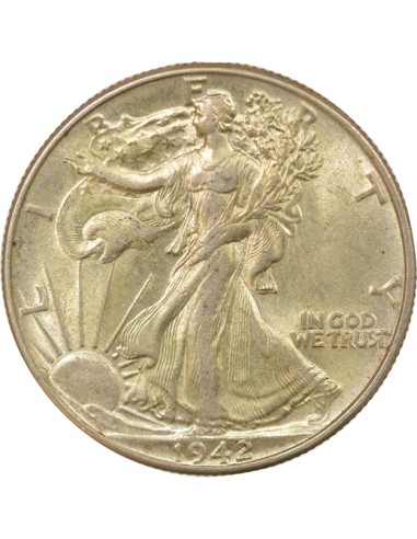USA Walking Liberty 1/2 Dollar Argent 1942 Philadelphie