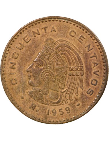 Mexique 50 centavos Bronze 1959 Mo Mexico City