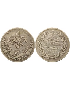 Empire Ottoman Abdülhamid II 10 qirsh Argent 1896-1897 H Heaton