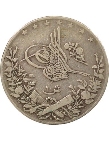 Empire Ottoman Abdülhamid II 10 qirsh Argent 1896-1897 H Heaton