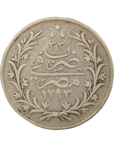 Empire Ottoman Abdülhamid II 10 qirsh Argent 1896-1897 H Heaton