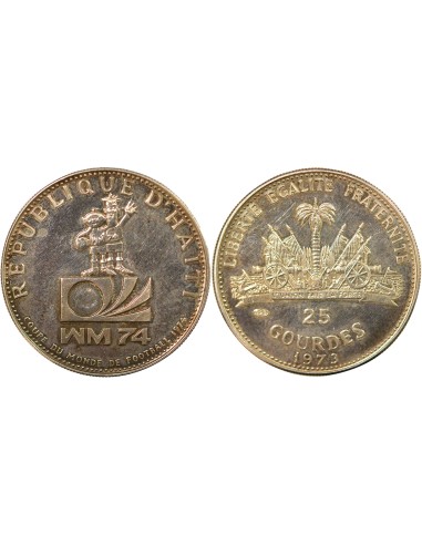 Haïti Coupe du Monde 1974 25 gourdes Argent 1973 Ottawa