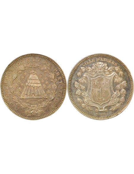 Caisse d'Epargne d'Angers 1 jeton Argent Poinçon Corne (après 1879)
