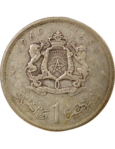 Maroc Mohammed V du Maroc 1 dirham Argent 1960 A Paris