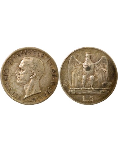 Italie Vittorio Emanuele III 5 lire Argent 1928 R Rome