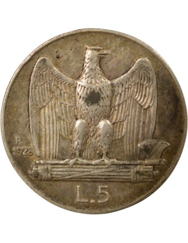 Italie Vittorio Emanuele III 5 lire Argent 1928 R Rome