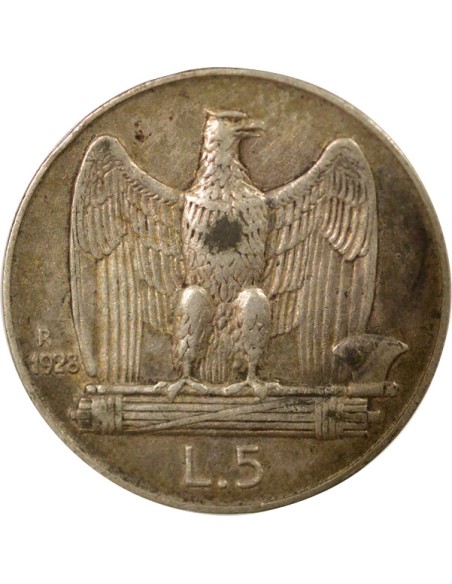 Italie Vittorio Emanuele III 5 lire Argent 1928 R Rome