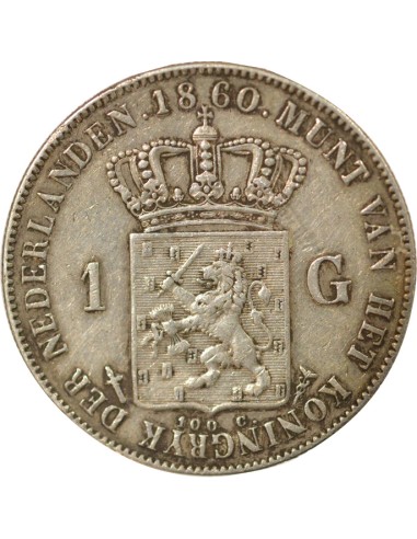 Pays-Bas Guillaume III des Pays-Bas 1 gulden Argent 1860 Utrecht