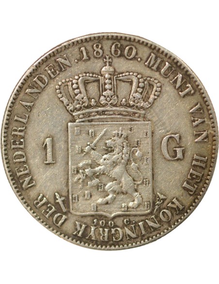 Pays-Bas Guillaume III des Pays-Bas 1 gulden Argent 1860 Utrecht