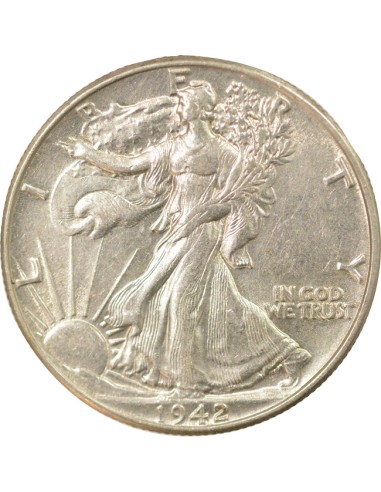 USA Walking Liberty 1/2 Dollar Argent 1942 Philadelphie