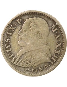 Etat Pontifical Pie IX 10 soldi Argent 1868 R Rome 2