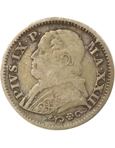 Etat Pontifical Pie IX 10 soldi Argent 1868 R Rome