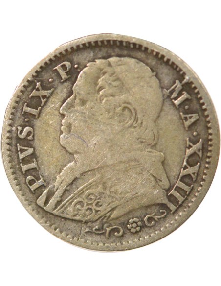 Etat Pontifical Pie IX 10 soldi Argent 1868 R Rome