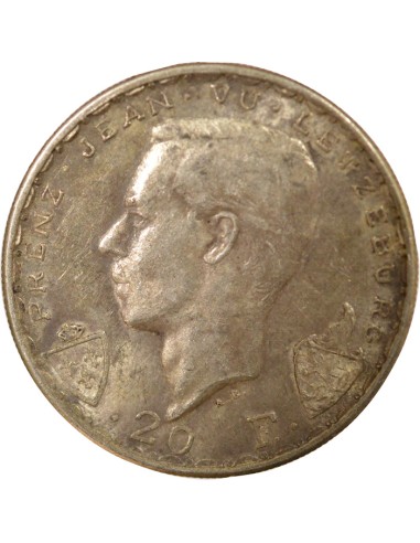 Luxembourg Jean de Luxembourg 20 francs Argent 1946 B. Bruxelles