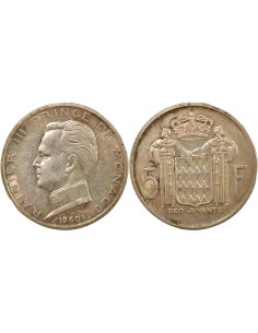 Monaco Rainier III de Monaco 5 francs Argent 1960 A Paris