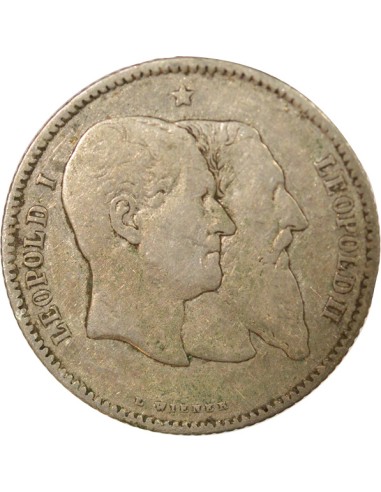 Roi des Belges Indépendance 1 franc Argent 1880 B. Bruxelles