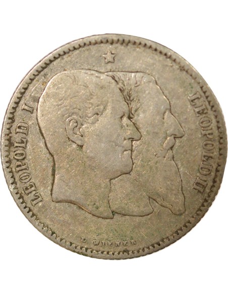 Roi des Belges Indépendance 1 franc Argent 1880 B. Bruxelles