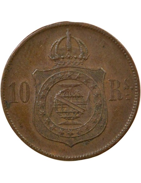 Brésil Pedro II 10 reis Bronze 1869 B. Bruxelles