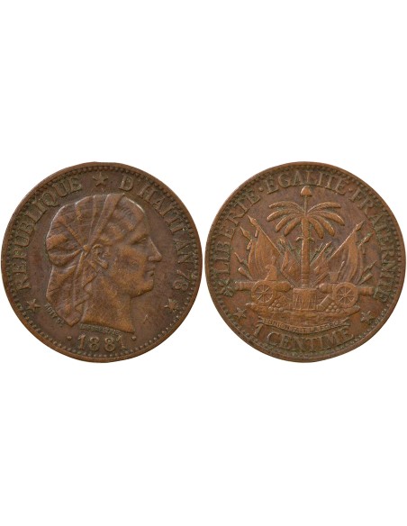 Haïti Fabre Geffrard 1 centime Bronze 1881 A Paris