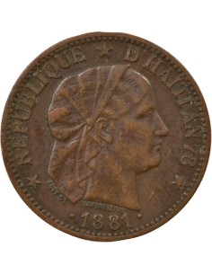 Haïti Fabre Geffrard 1 centime Bronze 1881 A Paris 2