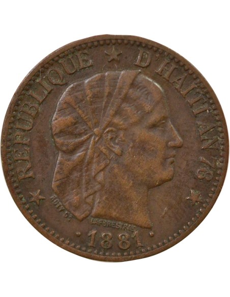 Haïti Fabre Geffrard 1 centime Bronze 1881 A Paris
