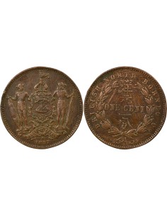 Bornéo du Nord 1 cent Bronze 1887 H Heaton
