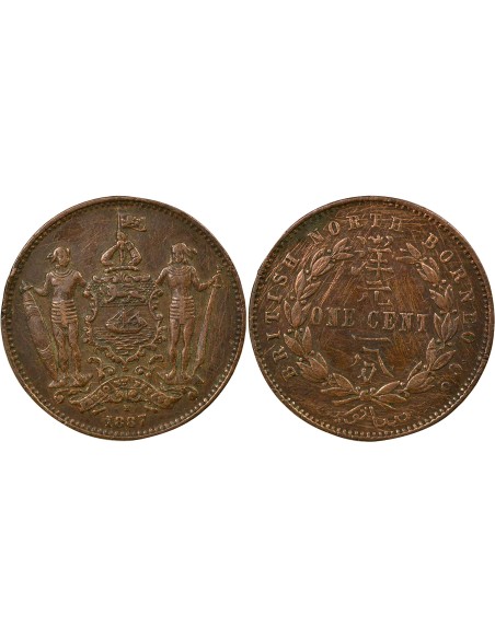 Bornéo du Nord 1 cent Bronze 1887 H Heaton