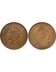 Argentine 2 Centavos - 1890 2 centavos Bronze 1890