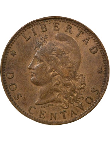 Argentine 2 Centavos - 1890 2 centavos Bronze 1890