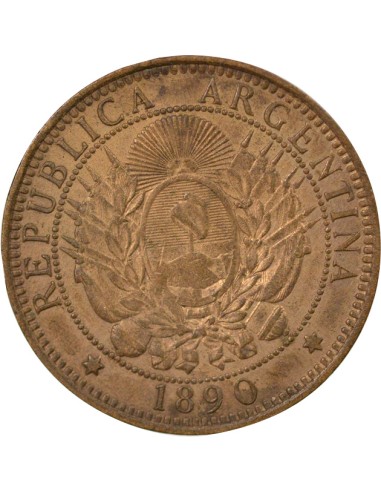 Argentine 2 Centavos - 1890 2 centavos Bronze 1890
