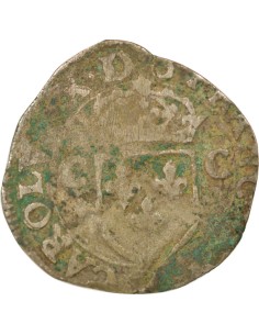 Charles X Cardinal de Bourbon Aux Deux C 1 douzain Billon 1594 D Lyon 2