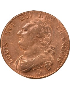Louis XVI Au Faisceau 12 deniers Cuivre 1792 D Lyon 2
